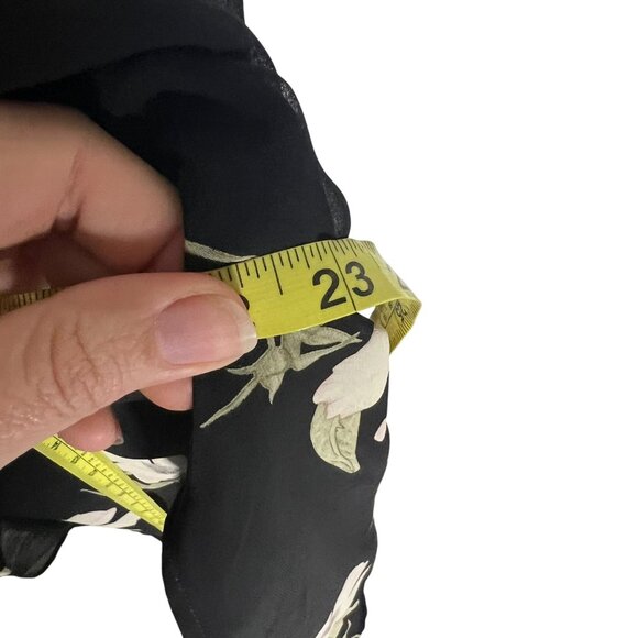 NWT Lulus Black Floral Print Chiffon Sleeveless Midi Dress Medium - Picture 12 of 12